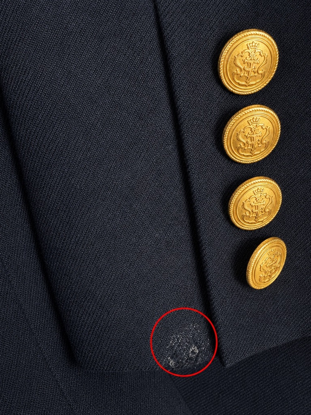Beautiful Talbots Navy Blue Double-Breasted Blazer with Gold Buttons 100% Wool - Picture 5 of 7